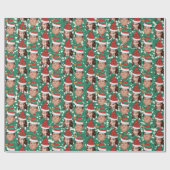 Custom Two Face Foto Funny Christmas Hats Geschenk Geschenkpapier (Flach)