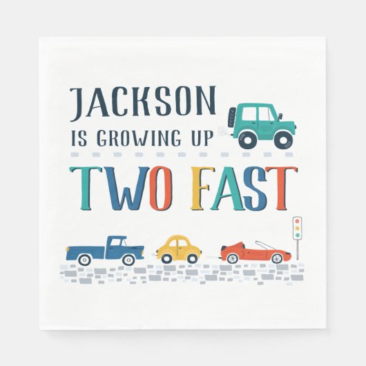 Custom Two Fast Second Birthday Serviette (Vorderseite)