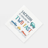 Custom Two Fast Second Birthday Serviette (Ecke)