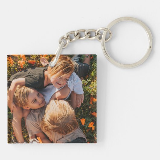 Custom Two Foto Acrylic Square 2 Side Schlüsselanh Schlüsselanhänger (Rückseite)