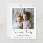 Custom Two Foto Birth Ankündigung Dankeschön Card (Vorderseite)