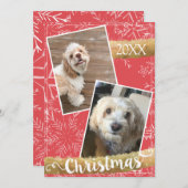 Custom Two Foto Christmas Feiertagskarte (Vorne/Hinten)