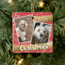 Custom Two Foto Christmas Keramikornament
