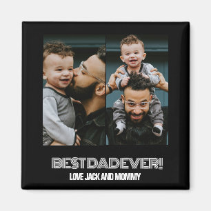 Custom Two Foto Collage Vathage Day Magnet