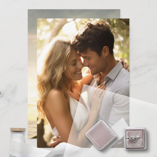 Custom Two Foto Enclosure for Vellum Wedding Einladung