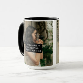 Custom Two Fotos Artwork Slogan 15 oz Combo Tasse