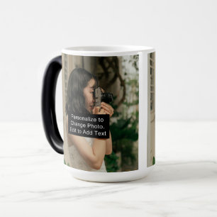 Custom Two Fotos Artwork Slogan 15 oz Morphing Verwandlungstasse