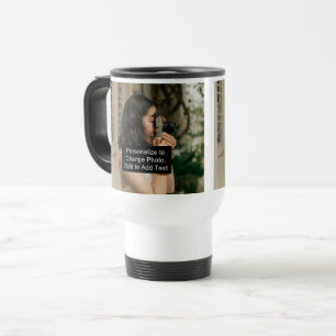 Custom Two Fotos Artwork Slogan 15 oz White Reisebecher