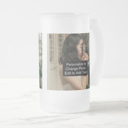 Custom Two Fotos Artwork Slogan 16 oz Mattglas Bierglas (VorderseiteRechts)