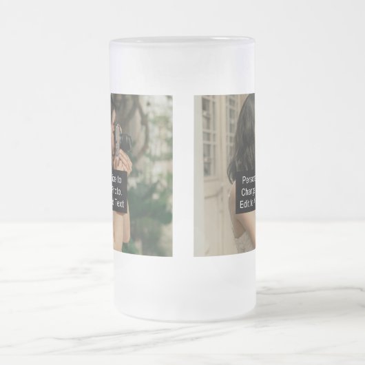 Custom Two Fotos Artwork Slogan 16 oz Mattglas Bierglas (Mittel)