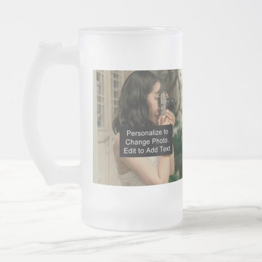 Custom Two Fotos Artwork Slogan 16 oz Mattglas Bierglas (Links)