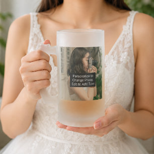 Custom Two Fotos Artwork Slogan 16 oz Mattglas Bierglas