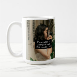 Custom Two Fotos Artwork Slogan Classic 15 oz Kaffeetasse