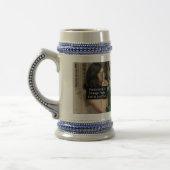 Custom Two Fotos Artwork Slogan Grau Blue Bierglas (Links)