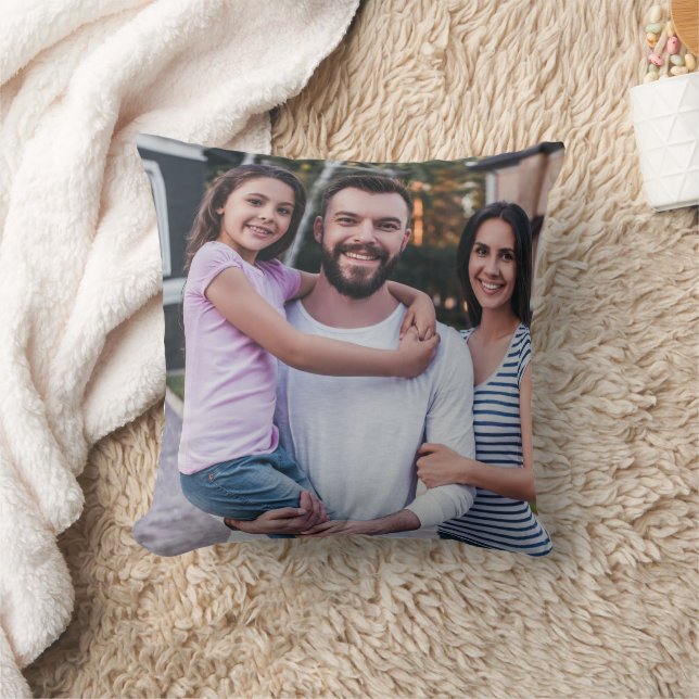 Custom Two Fotos Decorative Throw Kissen Foto (Decke)