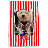 Custom Two Fotos USA Flag Patriotic Niedlich Mittlere Geschenktüte (Vorderseite)