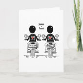 Custom Two Grooms Biker Motorrad Abend Hochzeit Einladung (Vorderseite)