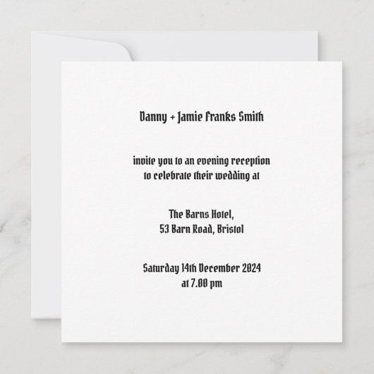 Custom Two Grooms Biker Motorrad Abend Hochzeit Einladung (Rückseite)