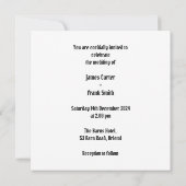 Custom Two Grooms Biker Motorrad Hochzeit Einladung (Rückseite)