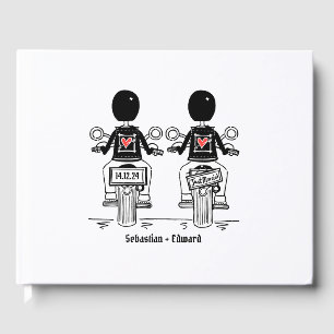 Custom Two Grooms Biker Motorrad Hochzeit Gästebuch