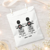Custom Two Grooms Biker Motorrad Hochzeit Geschenktütchen (Ausgeschnitten)