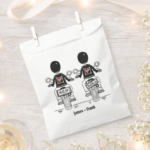 Custom Two Grooms Biker Motorrad Hochzeit Geschenktütchen