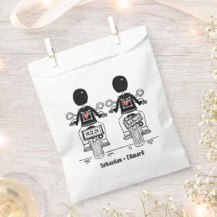 Custom Two Grooms Biker Motorrad Hochzeit Geschenktütchen