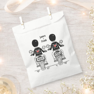 Custom Two Grooms Biker Motorrad Hochzeit Geschenktütchen