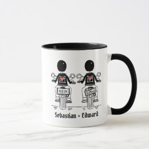 Custom Two Grooms Biker Motorrad Hochzeit Tasse