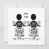 Custom Two Grooms Biker Motorrad Hochzeitsfahrer A Einladung (Vorderseite)
