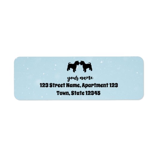 Custom Two Mini Schnauzer Rücksendeadresse (Vorne)