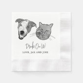 Custom Two Pet Cocktail Napkins Hochzeit Serviette (Vorderseite)