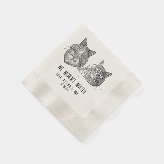 Custom Two Pet Cocktail Napkins Hochzeit Serviette (Ecke)