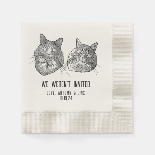 Custom Two Pet Cocktail Napkins Hochzeit Serviette (Vorderseite)