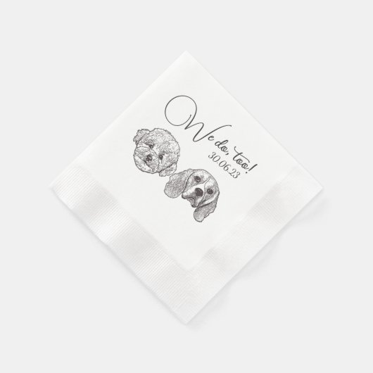 Custom Two Pet Cocktail Napkins Hochzeit Serviette (Ecke)