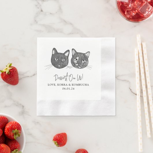 Custom Two Pet Cocktail Napkins Hochzeit Serviette (Beispiel)