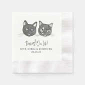 Custom Two Pet Cocktail Napkins Hochzeit Serviette (Vorderseite)