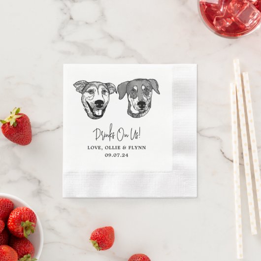 Custom Two Pet Cocktail Napkins Hochzeit Serviette (Beispiel)