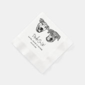Custom Two Pet Cocktail Napkins Hochzeit Serviette (Ecke)