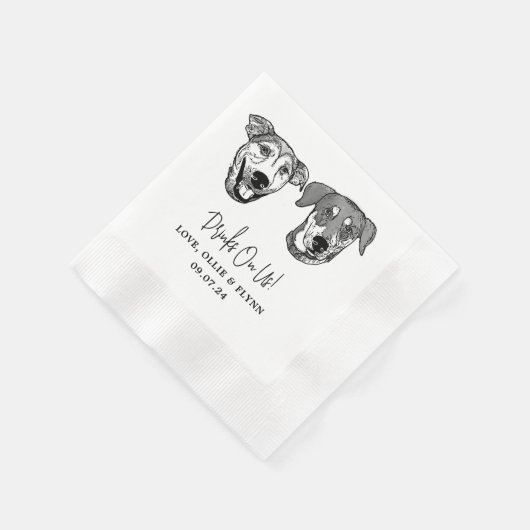 Custom Two Pet Cocktail Napkins Hochzeit Serviette (Ecke)