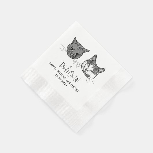 Custom Two Pet Cocktail Napkins Hochzeit Serviette (Ecke)