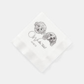 Custom Two Pet Cocktail Napkins Hochzeit Serviette (Ecke)