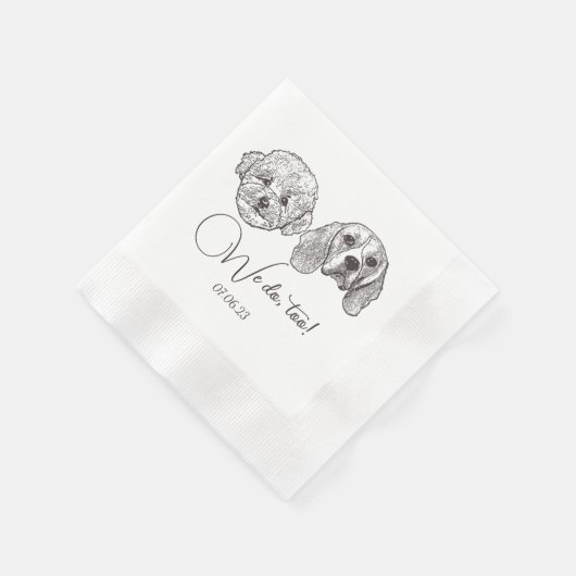 Custom Two Pet Cocktail Napkins Hochzeit Serviette (Ecke)