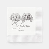 Custom Two Pet Cocktail Napkins Hochzeit Serviette (Vorderseite)