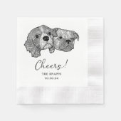 Custom Two Pet Cocktail Napkins Hochzeit Serviette (Vorderseite)