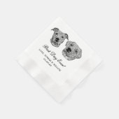 Custom Two Pet Cocktail Napkins Hochzeit Serviette (Ecke)