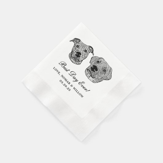 Custom Two Pet Cocktail Napkins Hochzeit Serviette (Ecke)