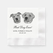Custom Two Pet Cocktail Napkins Hochzeit Serviette (Vorderseite)