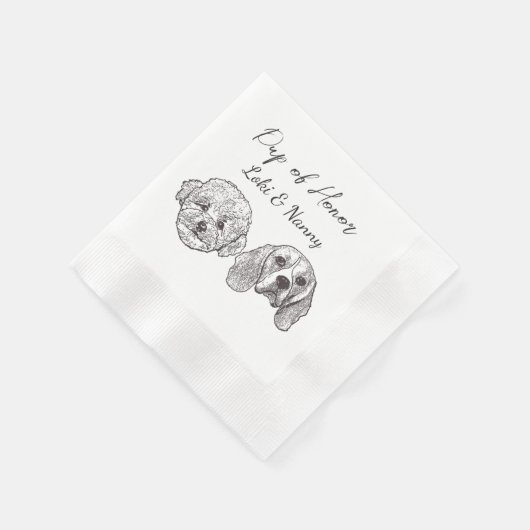 Custom Two Pet Cocktail Napkins Hochzeit Serviette (Ecke)