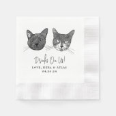 Custom Two Pet Cocktail Napkins Hochzeit Serviette (Vorderseite)